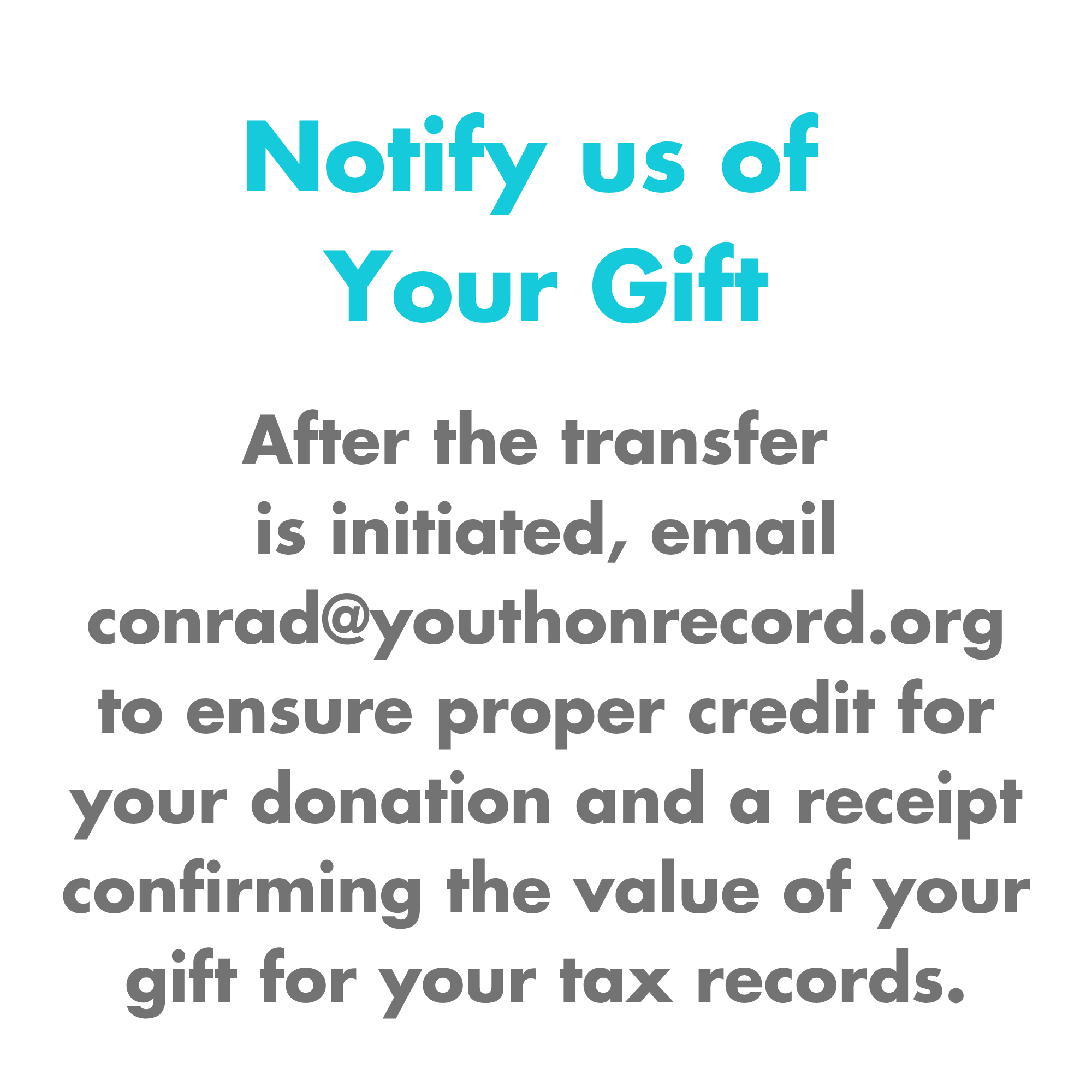 notify us of your gift