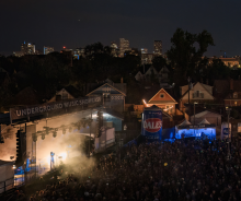 main stage at ums from above at night