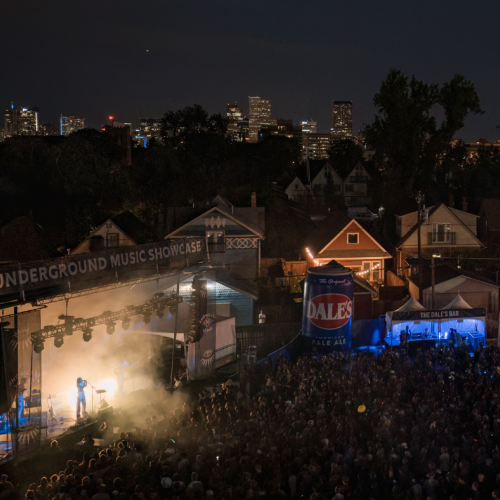 main stage at ums from above at night